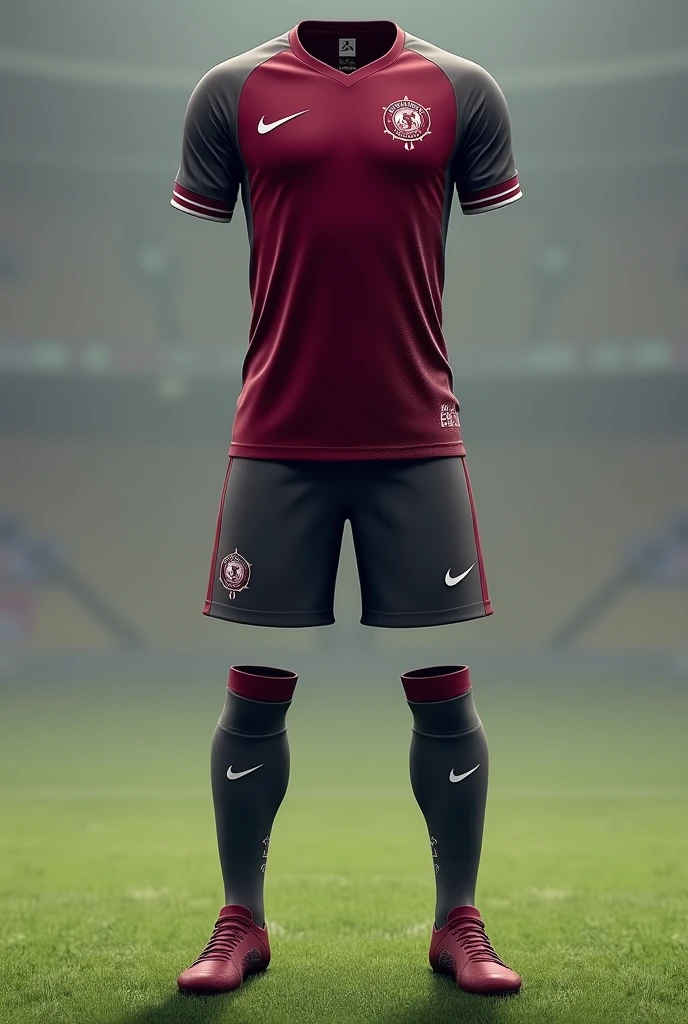 UNIÃO MVF football uniform wine and gray 