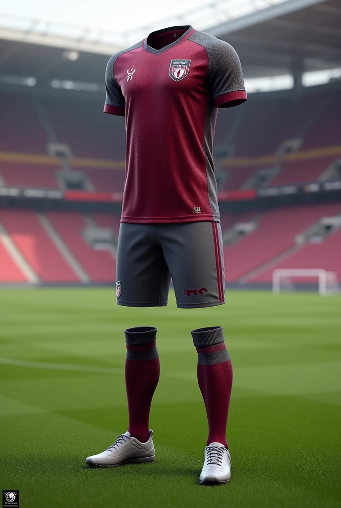 UNIÃO MVF football uniform wine and gray