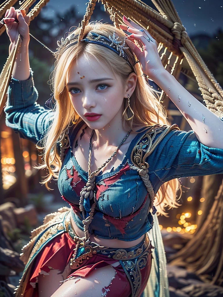 (((masterpiece, best quality))), (((high quality))), (((high resolution illustration))), (((hyper detail))),NSFW, (((Wordsworth's Sharon))),(((Very beautiful long blonde hair))), (((Very beautiful face))), ((((Detailed face)))),(((very beautiful blue eyes))),(((Realistic Skin))),(((her face is flushed))),(((slim body))),(((slim thighs))),(((small breasts))),(((very beautiful slender legs))),(((gold and blue and red and white armor with extremely detailed and intricate decoration))),(((beautiful earrings))),(((beautiful hair ornaments))),(((in the sea at the very beautiful beach))),(((wet her skin))),(((1girl))),(((1boy))),(((very angry))),(((a girl is walking with a boy ))),