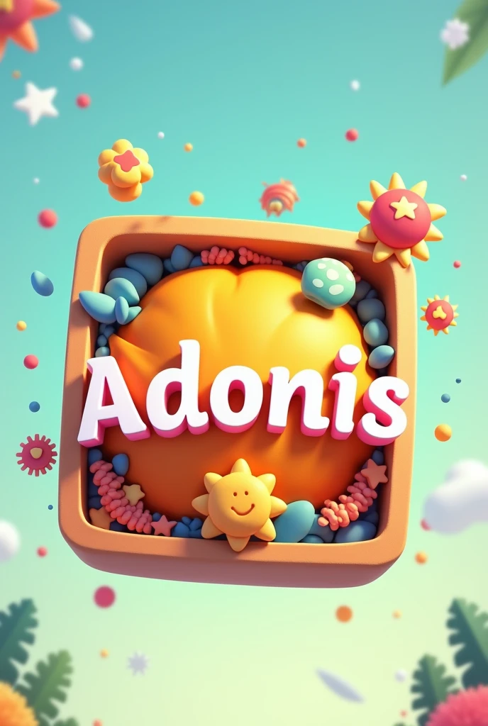 logo with the word ADONIS BOX for children's things