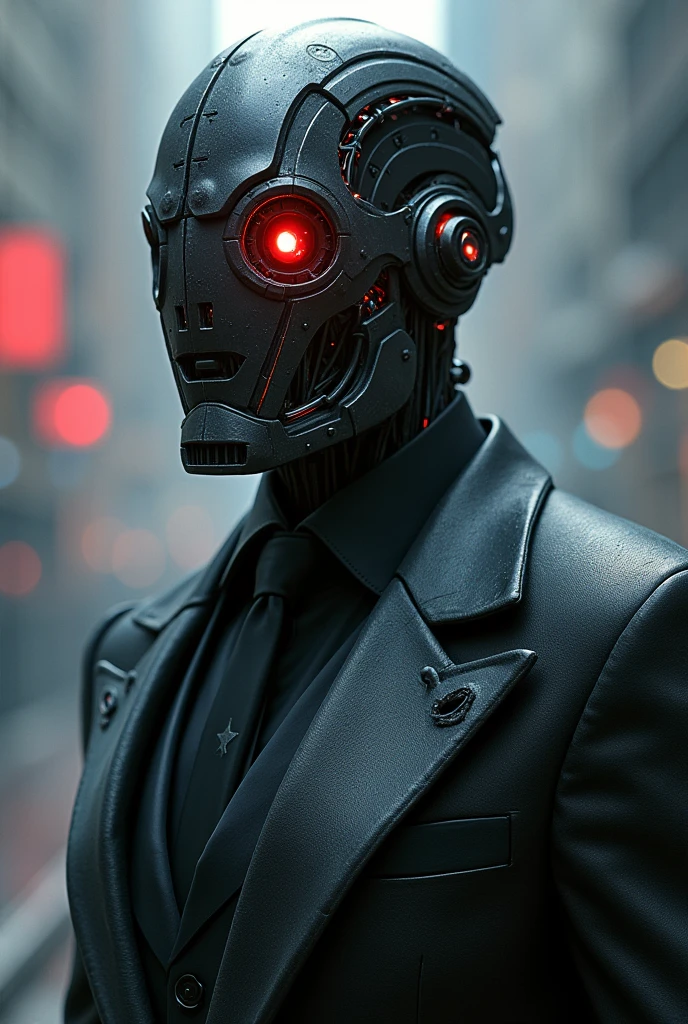 Marcus "Ironclad" Thorne est un homme d'une stature impressionnante, imposant tant par sa taille que par la puissance qui se dégage de sa silhouette. Sa moitié droite du corps est entièrement recouverte d'implants cybernétiques de dernière génération, conférant à son apparence une dimension futuriste et intimidante. Cette partie métallique, d'un gris sombre et poli, est un chef-d'œuvre de technologie avancée, visible à travers des articulations fines et des lignes épurées qui évoquent à la fois précision et force.
Son visage est partiellement masqué par une plaque métallique lisse et sombre, qui contraste fortement avec la pâleur cireuse de sa peau restante. Cette plaque recouvre l'ensemble du côté droit de son visage, laissant apparaître uniquement son œil gauche, qui brille d'un rouge vif presque surnaturel. Cet œil, à la lueur perçante, semble capturer et analyser tout ce qu'il fixe, symbolisant à la fois son lien avec la technologie et son autorité sur les citoyens de Neonopolis.
Les cheveux de Marcus sont courts, noirs et impeccablement coiffés, encadrant un visage marqué par une détermination inflexible et un contrôle implacable. Le reste de sa peau est d'une pâleur frappante, presque translucide, accentuant le contraste avec les éléments métalliques de son corps. Il porte habituellement un costume sombre, taillé sur mesure, qui épouse parfaitement sa stature imposante. Ce costume est orné de détails technologiques subtils, intégrés avec une élégance froide et calculée, soulignant son rôle de PDG de TitanCorp et son obsession pour le contrôle et la domination.
En somme, Marcus "Ironclad" Thorne est une figure qui incarne à la fois la sophistication technologique et la puissance inébranlable, faisant de lui un personnage aussi fascinant qu'intimidant.
Cyberpunk