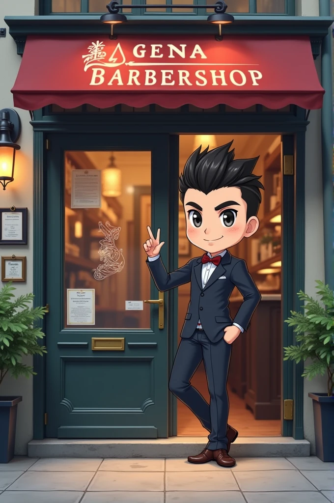 Anime avatar for a barbershop named gaona barbershop