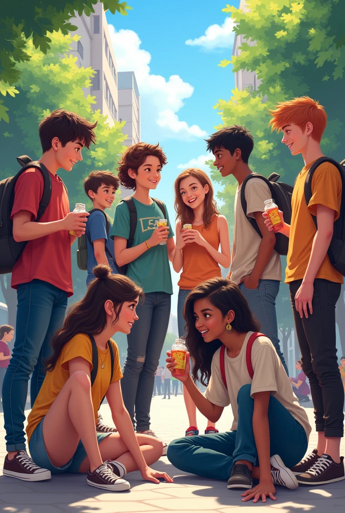 Group of teenagers
