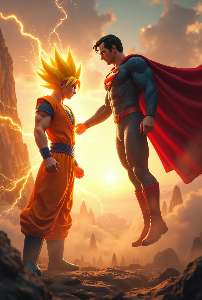 goku vs superman, goku super power, fire