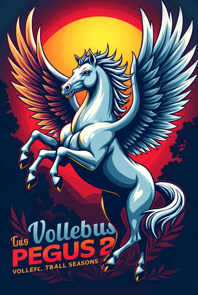 volleyball shirt print with a Pegasus