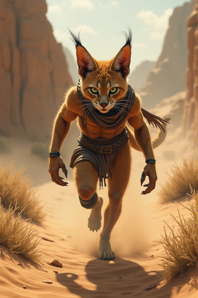 A human body cat as desert theives