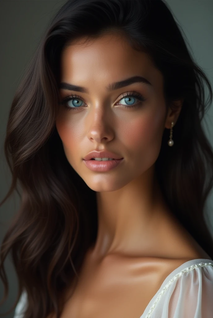 Latin woman, white, beautiful, blue eyes, sexy, 4k