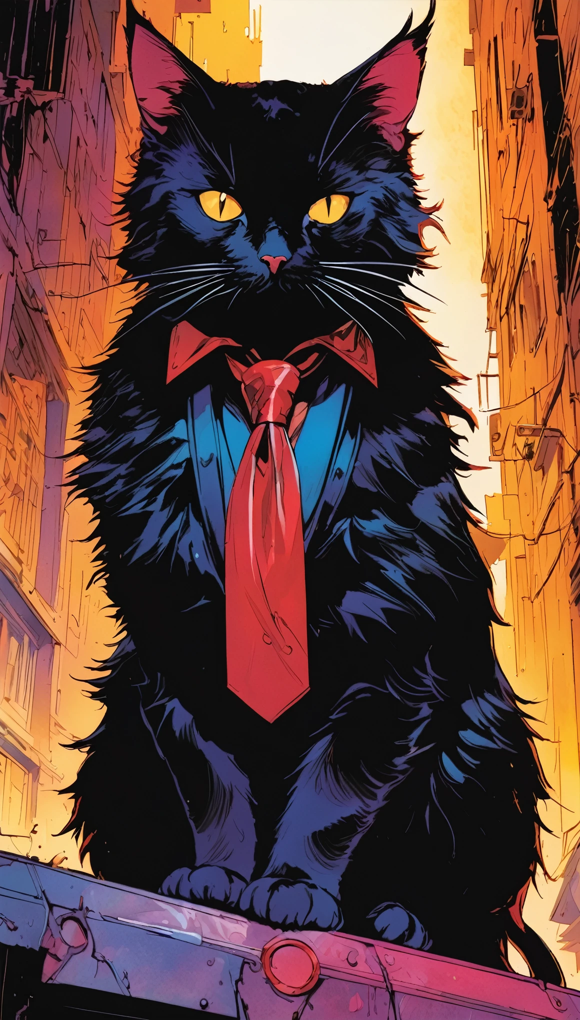 Satan Cat (Bill Sienkiewicz'artistic inspiration). painting