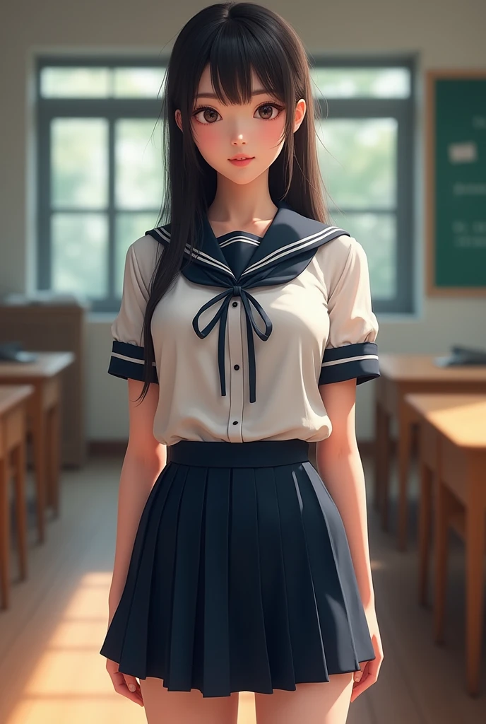 woman in school uniform 