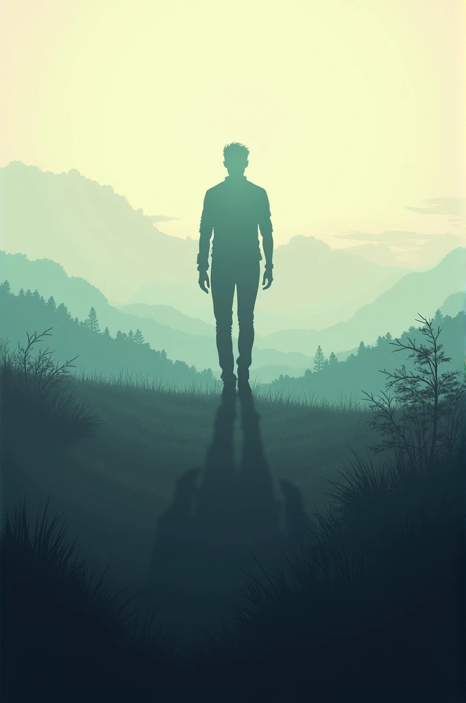 Landscape with shadow of man 