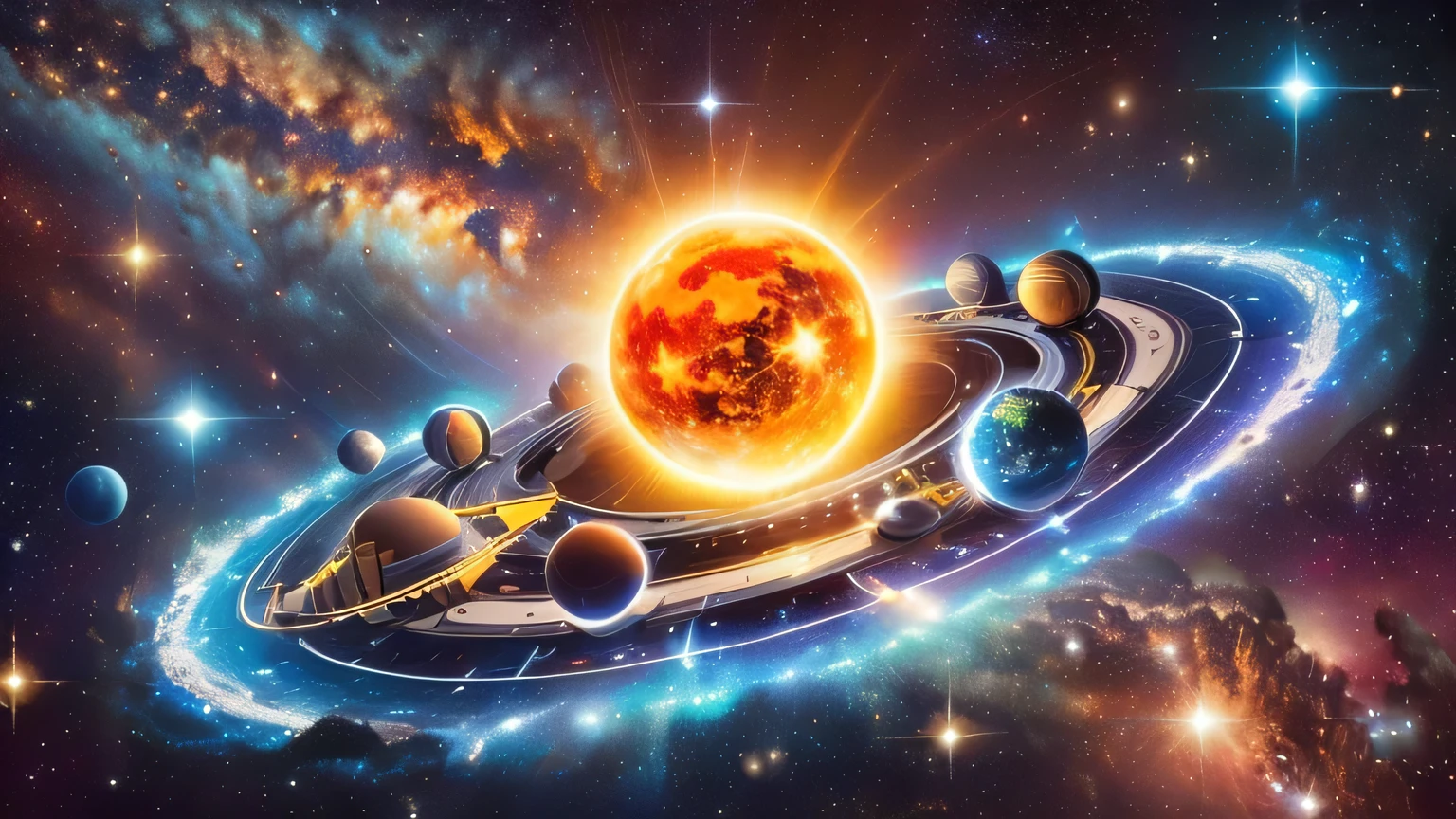 a close up of a sistema solar with Planetas and stars, sistema solar, significado da vida no universo, Planetas and galaxies, Planetas, Planetas and stars, Planetas in orbit, Planetas orbit, Planetas colliding, standing in the sistema solar, Planetas in the background, large Planetas in the background, fotografia espacial, Planetas in the skies, 🪔 🎨;🌞🌄