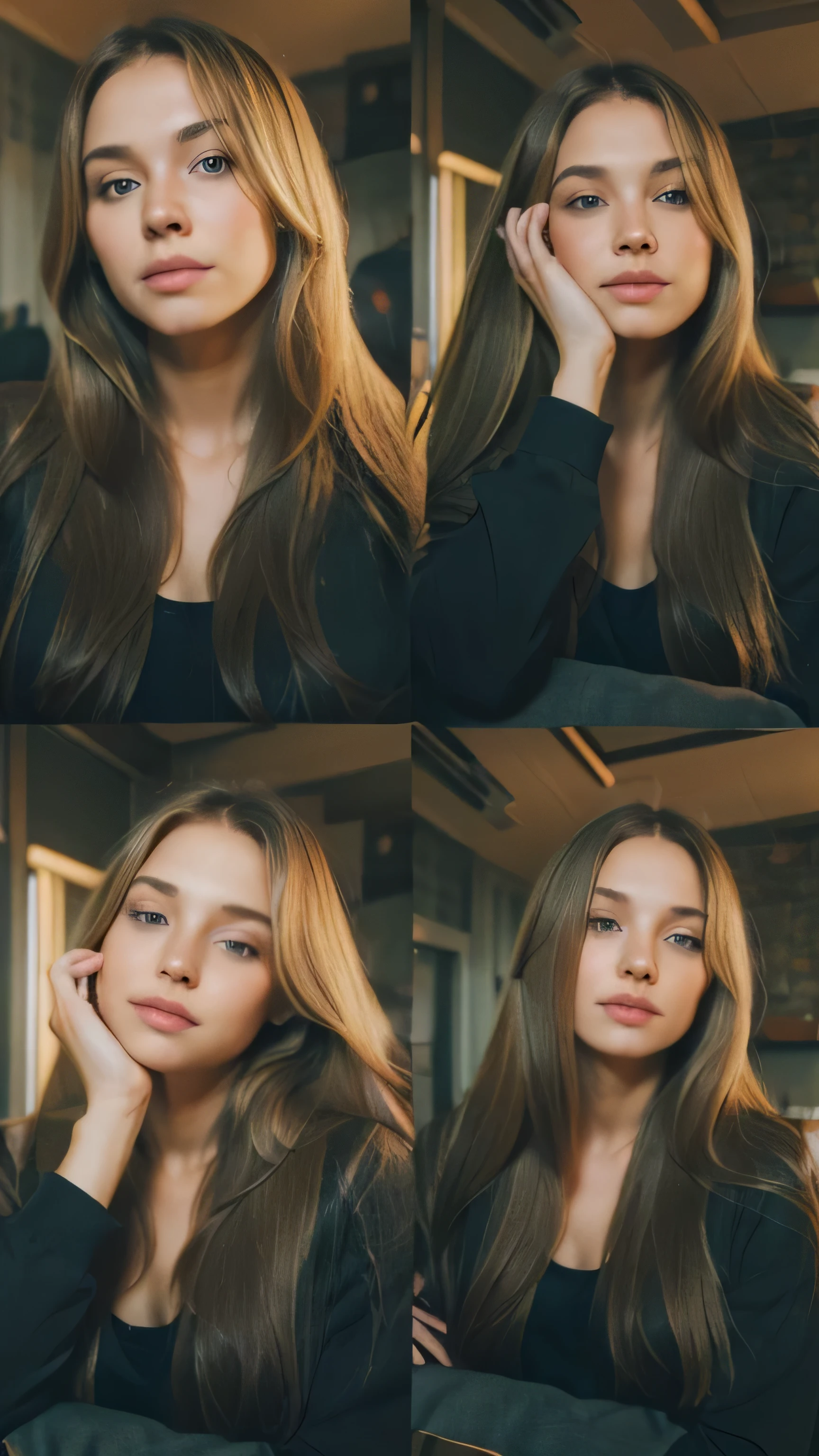 The same pose only with straight blonde hair and red clothe