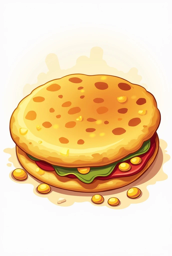 Create a logo with a corn arepa 