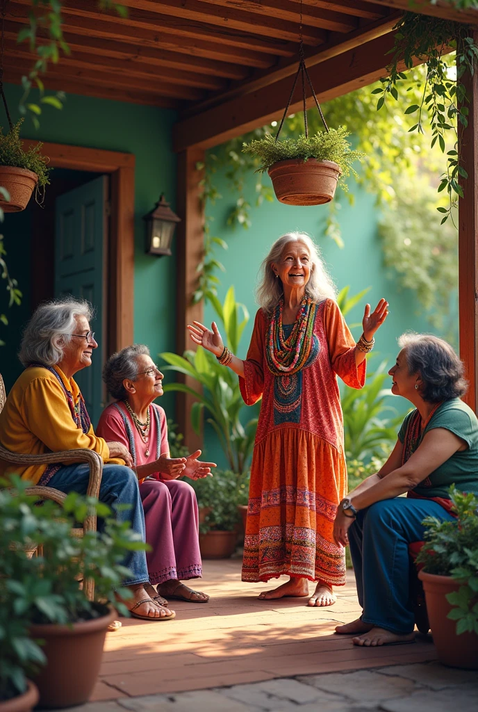 67 year old Mexican lady, hippie/ bohemia. Talk to your neighbors