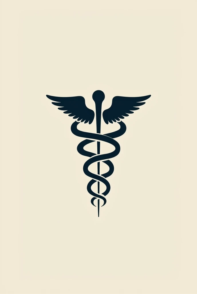 Medicine Symbol Logo with Old Man Silhouette 
