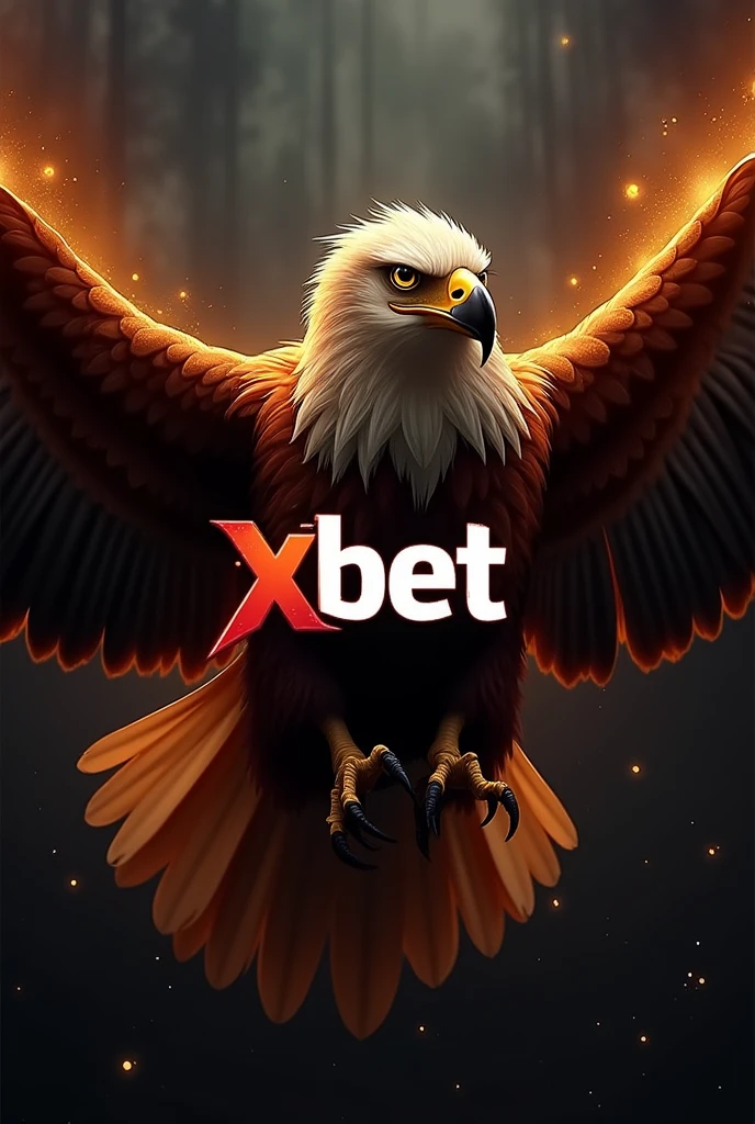 the wings of an eagle, that in the middle it says XBET in orange and black