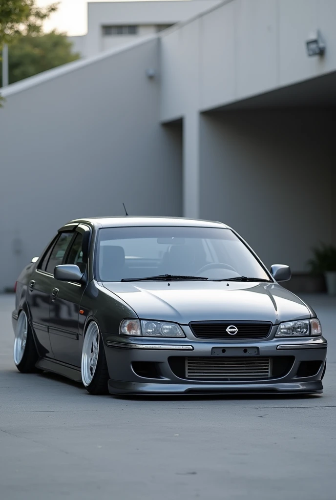 Nissan sunny year 2001 gray with low suspension
