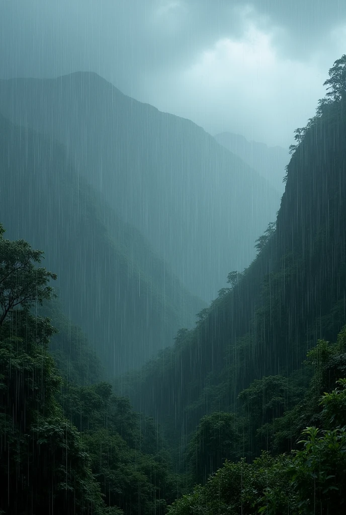 A rainy night in Jamaica in Mountain., more rain effects with 0 people