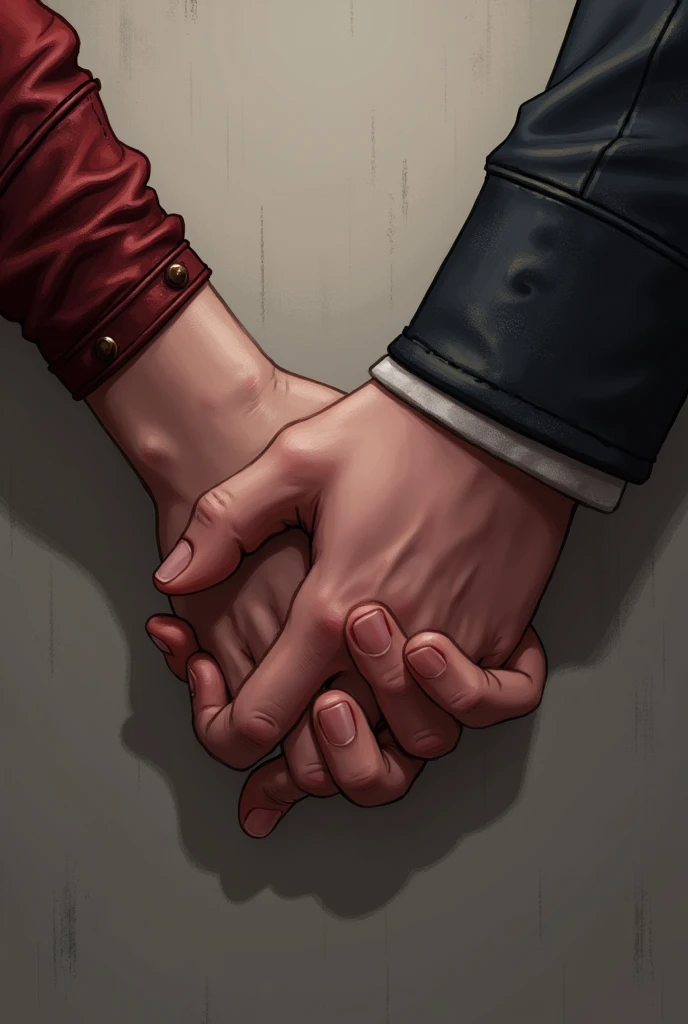 Feyre and Rhysand both hands on a wall, (only hands)