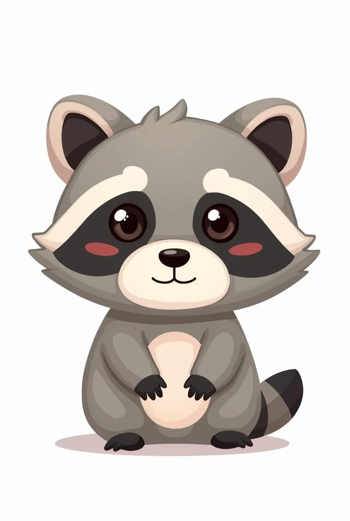 Create a drawing of a simple chibi raccoon on a white background
