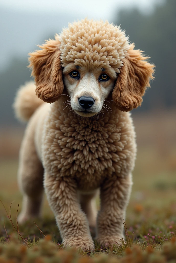 Cross between a poodle and a bull terrier