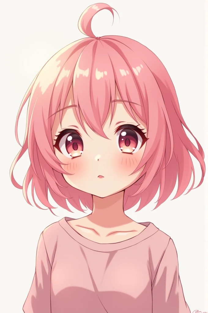 I created a 2D image of a super cute anime girl with pink hair 
