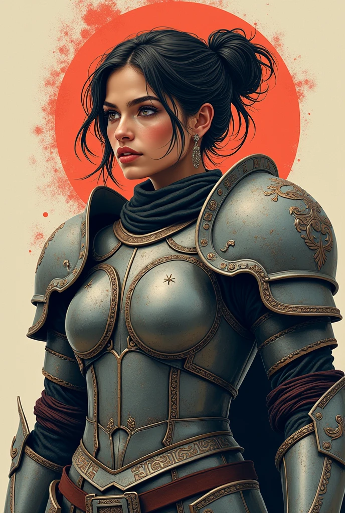 Create an image to tattoo with this text "You're always coming and going, all good! This time I already put on my armor. And even if nothing works, I will be standing, with your chin up. I wouldn't look good on your shelf.