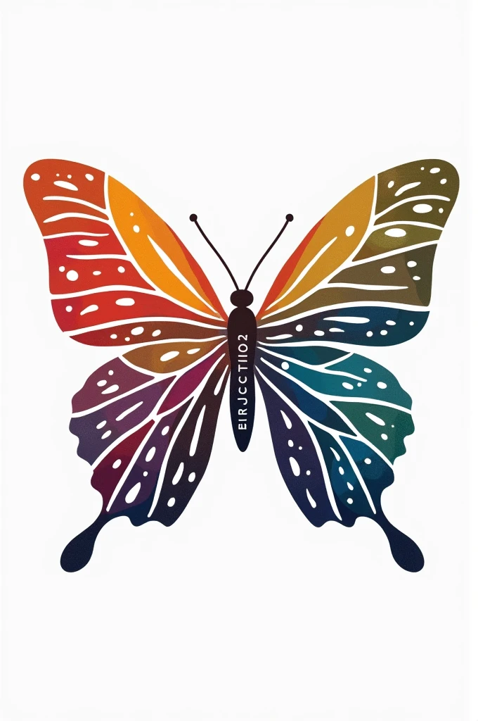 Create an illustration with the shape of an inserted 1D butterfly formed by the words "reception, quality of life, Amemos, humanisation, comfort, dignity, Family, Respect, health, science, interdisciplinarity, autonomy" these words must be in Portuguese