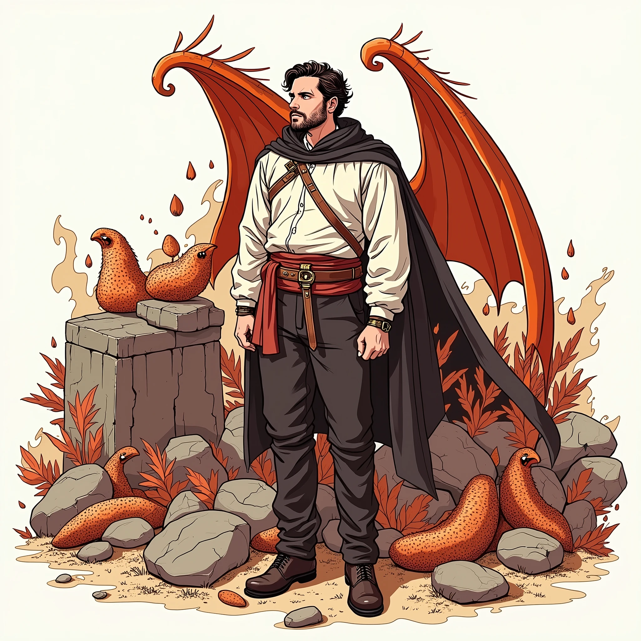 Make the character in the image stand looking forward