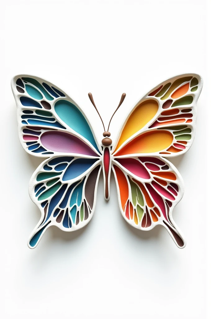 Create a logo with the shape of a 1D butterfly inserted formed by the words "reception, quality of life, Amemos, humanisation, comfort, dignity, Family, Respect, health, science, interdisciplinarity, autonomy" these words must be in Portuguese
