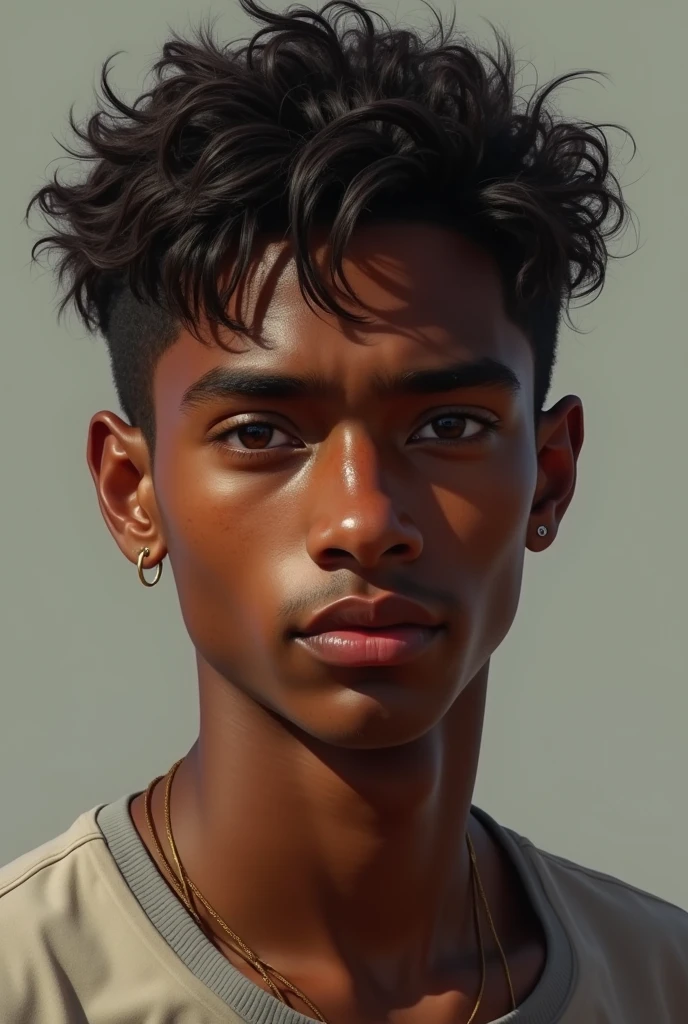make him with brown skin and an older face (teenager)