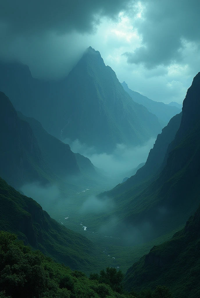 masterpiece, From the shadows they descend upon the land that was once green and blue., Its dark tendrils extend like a sinister stain across the land of Zempoala Hill . Starting with the imposing mountains, Shadows creep insidiously, Wrapping each peak in a cloak of darkness. Once vibrant landscapes are now cast in an eerie twilight 16k, ultra high resolution.photorealistic, HD, DSLR, raw