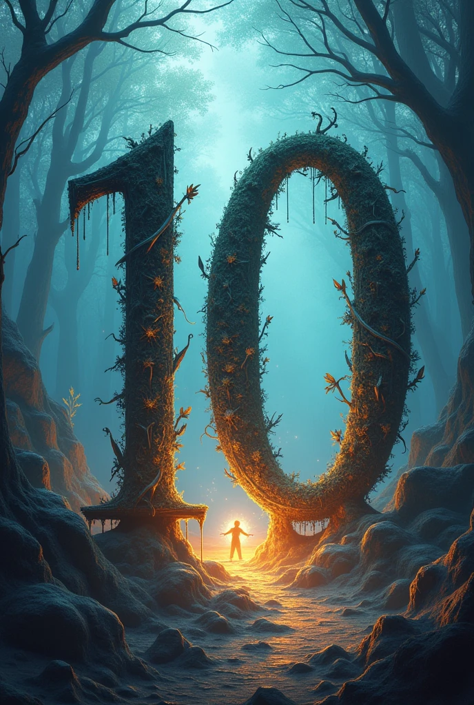 A cover with the number 100 in the middle in a fantasy style.
