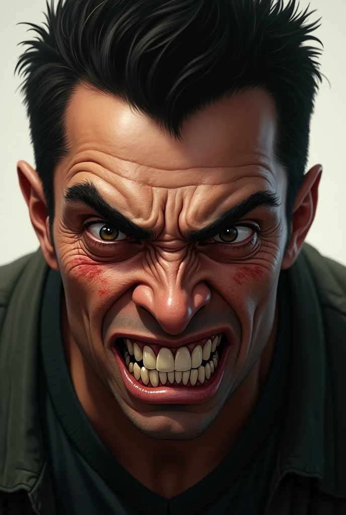 generate an image of angry David looking straight into the camera.