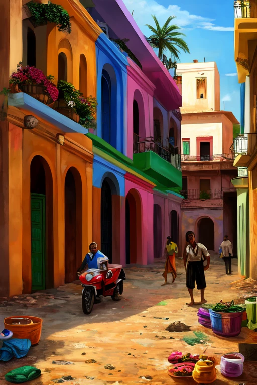 Create art based on the cutting edge of impressionismo, with all the features. The theme of the quatrain should be to represent poverty in an imaginary country., calling the Republic of Cyprus, is located in Cuba, the Dominican Republic is Haiti, your HDI is 0,5. Put people in this painting and portray the poverty of these people., also use some areas of these countries that I mentioned. I WANT THE CHARACTERISTICS OF THE VANGUARD OF impressionismo