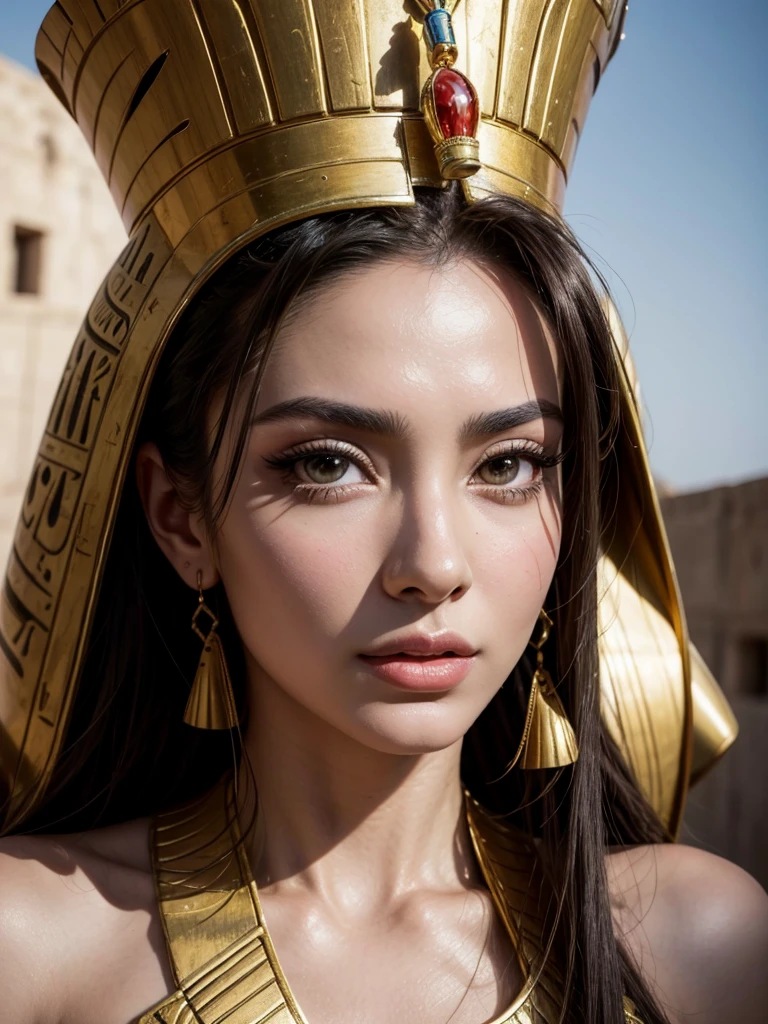Beautiful Egyptian Queen Nefertiti posing for the camera, face of Egypt, Middle East, perfect, 4 dimensions