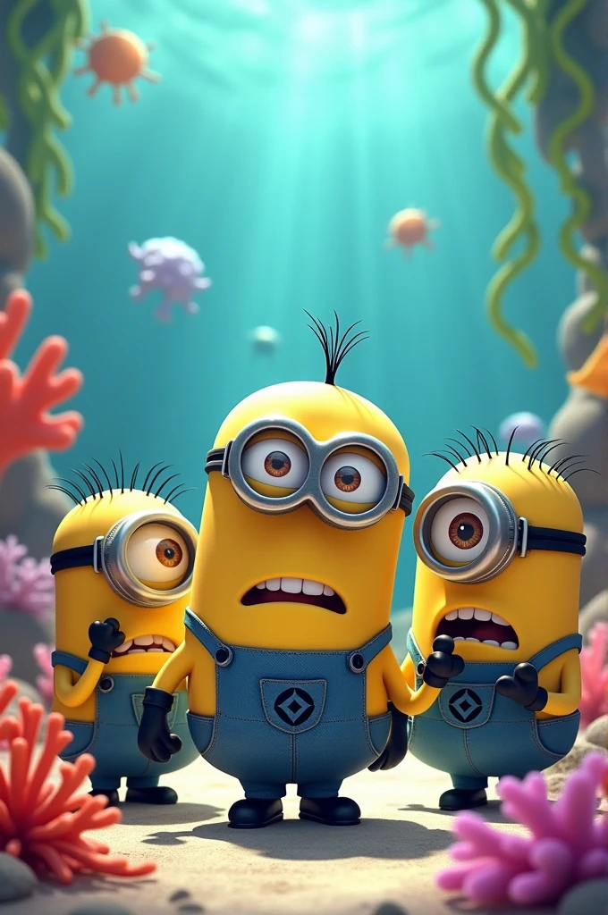 The minions is spongebob looking confused