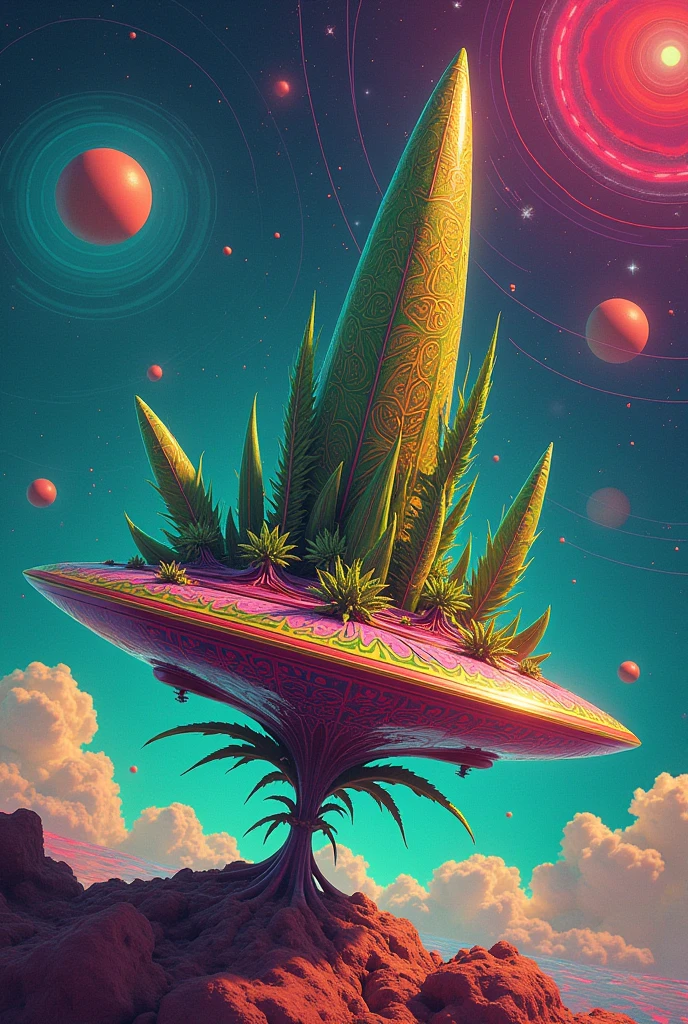 This is not bad, but the marijuana leaf should also be there and it should not be a UFO ship, but the ship itself