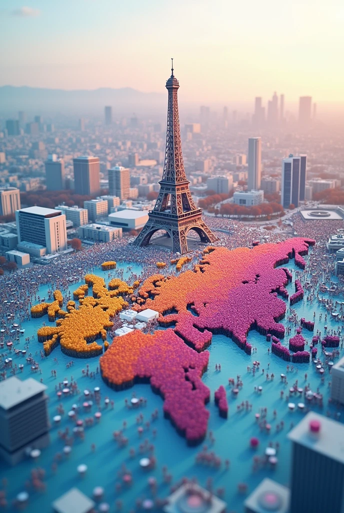 Produce an Anamortosis Map highlighting the medal-winning countries at the 2024 Olympics/ paris