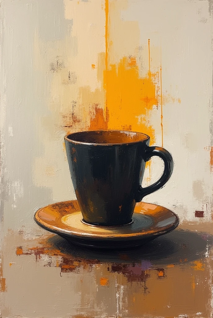 common in contemporary art, such as social issues, identity, technology, or abstract forms. Easy drawing of coffee painting
