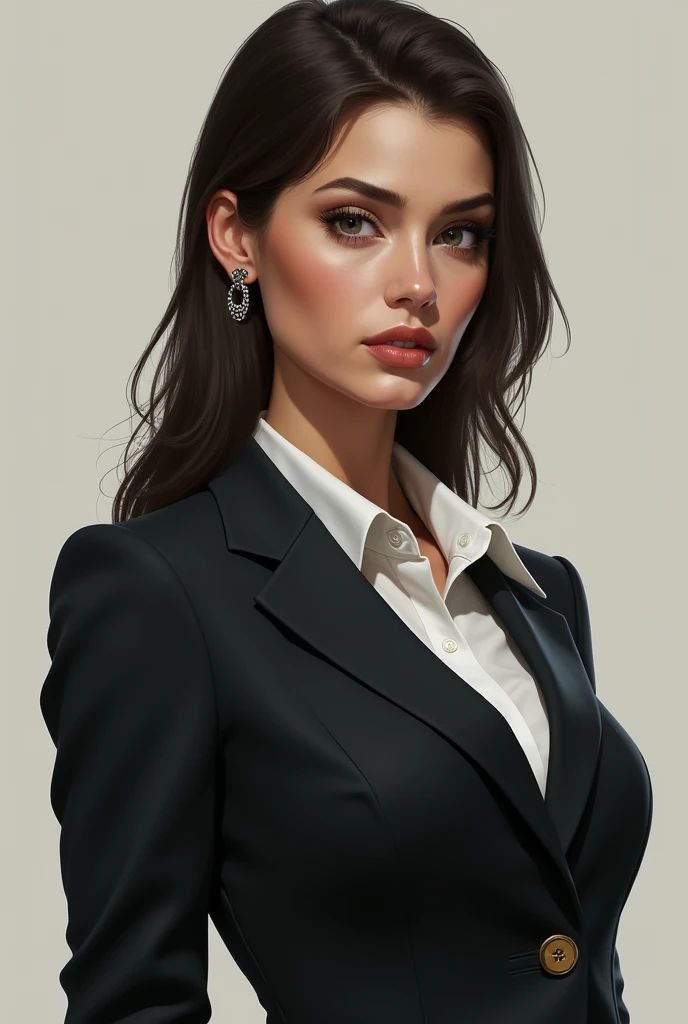 Portrait of a woman with a more formal realistic blazer
