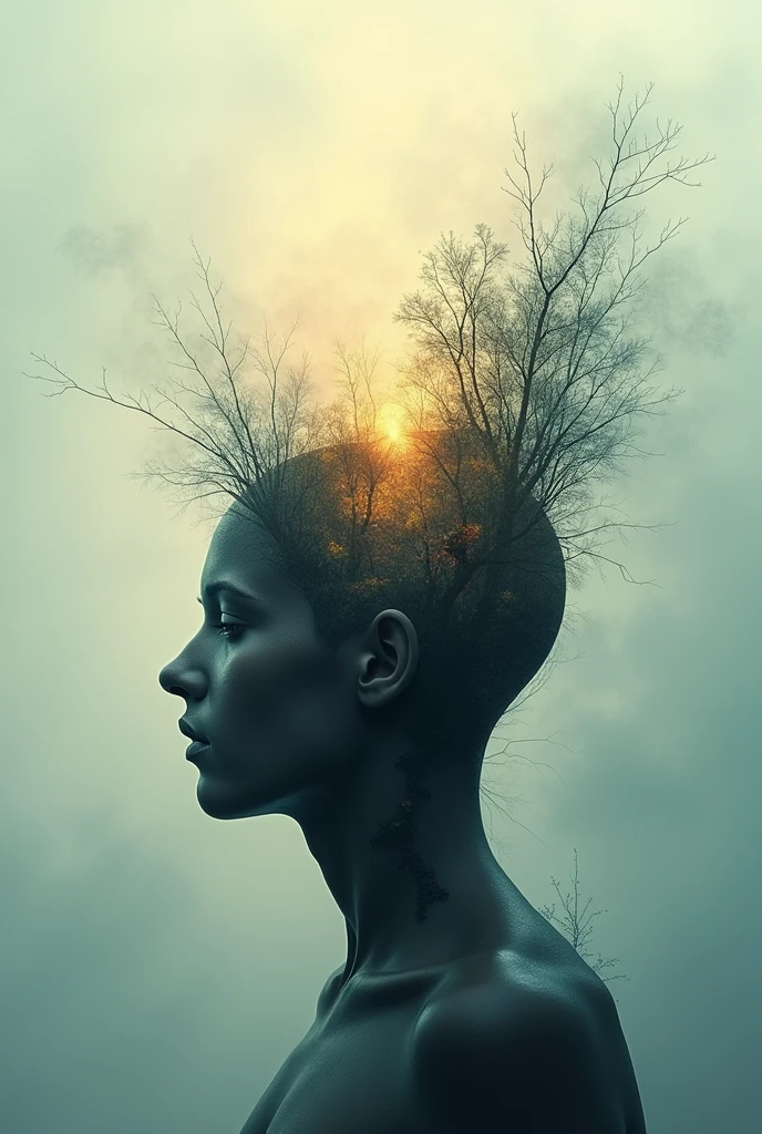 create a horizontal facebook page cover with the theme: Mental Unblocking - Vicente Medeiros