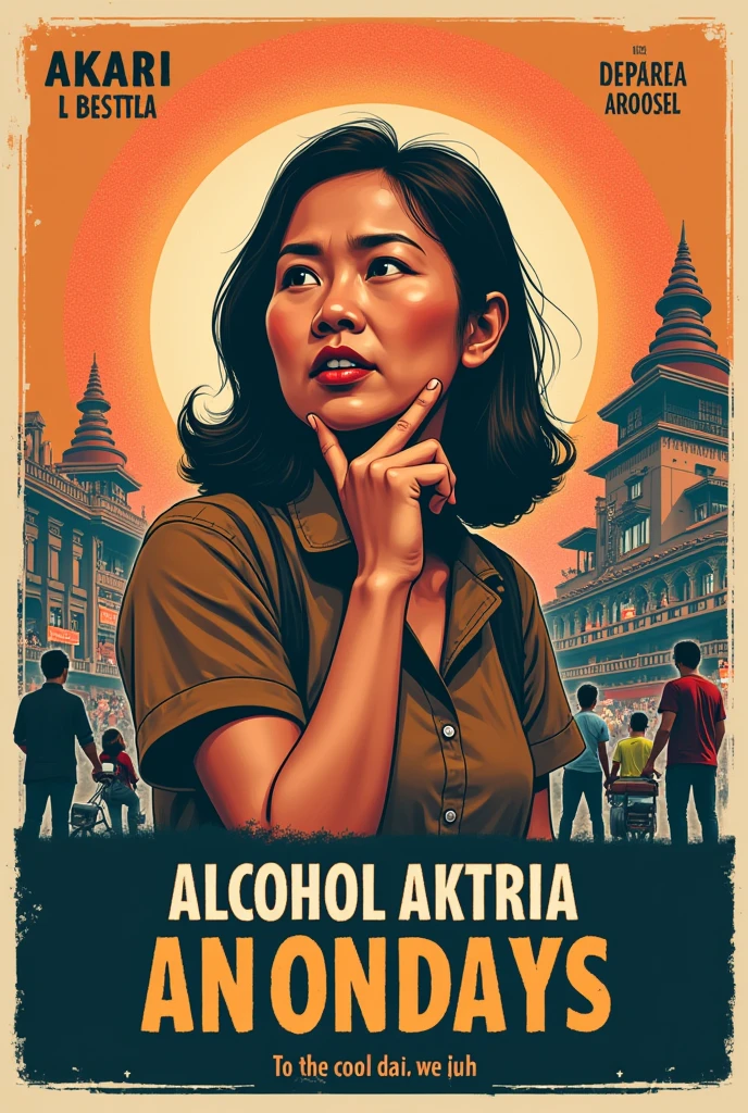 Make a poster banning the use of alcoholic beverages in Indonesian
