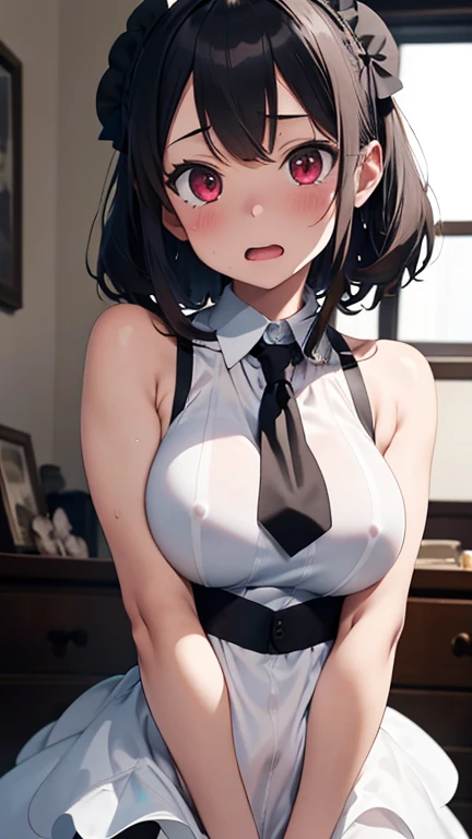 mastute piece,Best Quality,insanely detailed,8k cg,nsfw,
(shoot upper body:1.3),
(1girls:1.3),standing,looking at viewr,body in front,(arms behind back:1.4),(butler costume:1.4),Deacon's uniform:1.4,(bare breasts:1.2),BREAK,
blush,shy,(ecstasy face),(trembling:1.2),BREAK,(light black hair:1.2),
BREAK,
perfect breasts,perfect teats,(open mouth:0.9),(large breasts:1.2),
(bedroom),