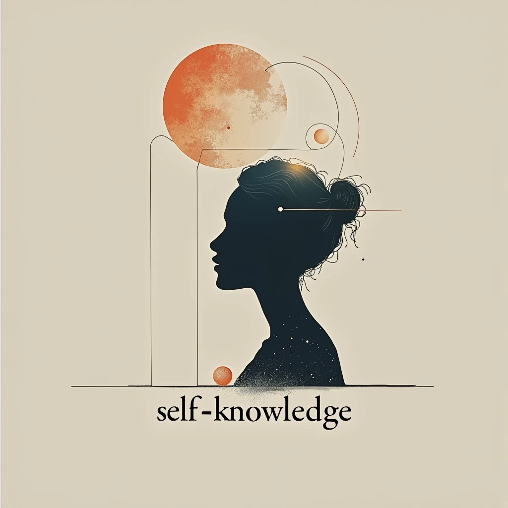 Create a logo and write the phrase SELF-KNOWLEDGE