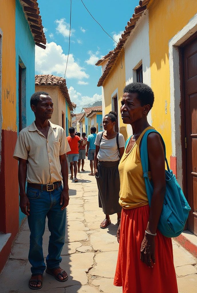 Create art based on the cutting edge of impressionismo, with all the features. The theme of the quatrain should be to represent poverty in an imaginary country., calling the Republic of Cyprus, is located in Cuba, the Dominican Republic is Haiti, your HDI is 0,5. Put people in this painting and portray the poverty of these people., also use some areas of these countries that I mentioned. I WANT THE CHARACTERISTICS OF THE VANGUARD OF impressionismo