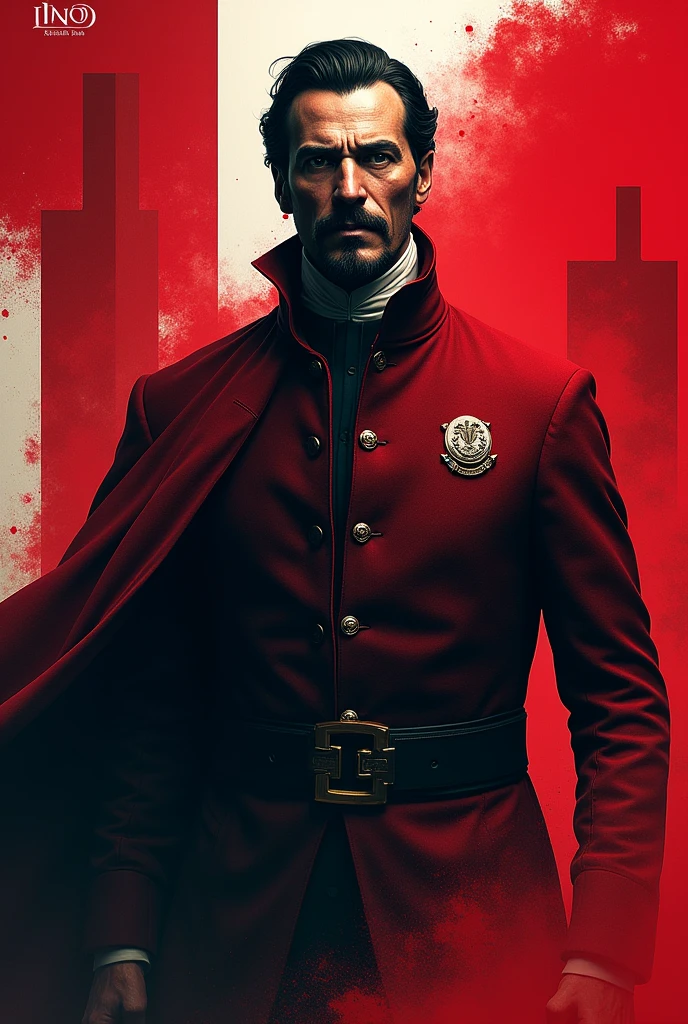 Make me an image for a video game tournament and that contains this Simon Bolivar Centenary and the image that is red and black