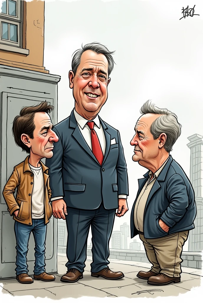Crie uma charge em inglês com o tema:
Politician: "Another cut in public spending... who would have thought that saving money was so profitable!"

Citizen 1: "It seems the only cut he knows is our hope.
Citizen 2: "And our salaries too!"