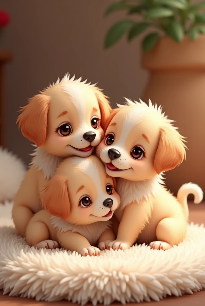 3 cute puppies