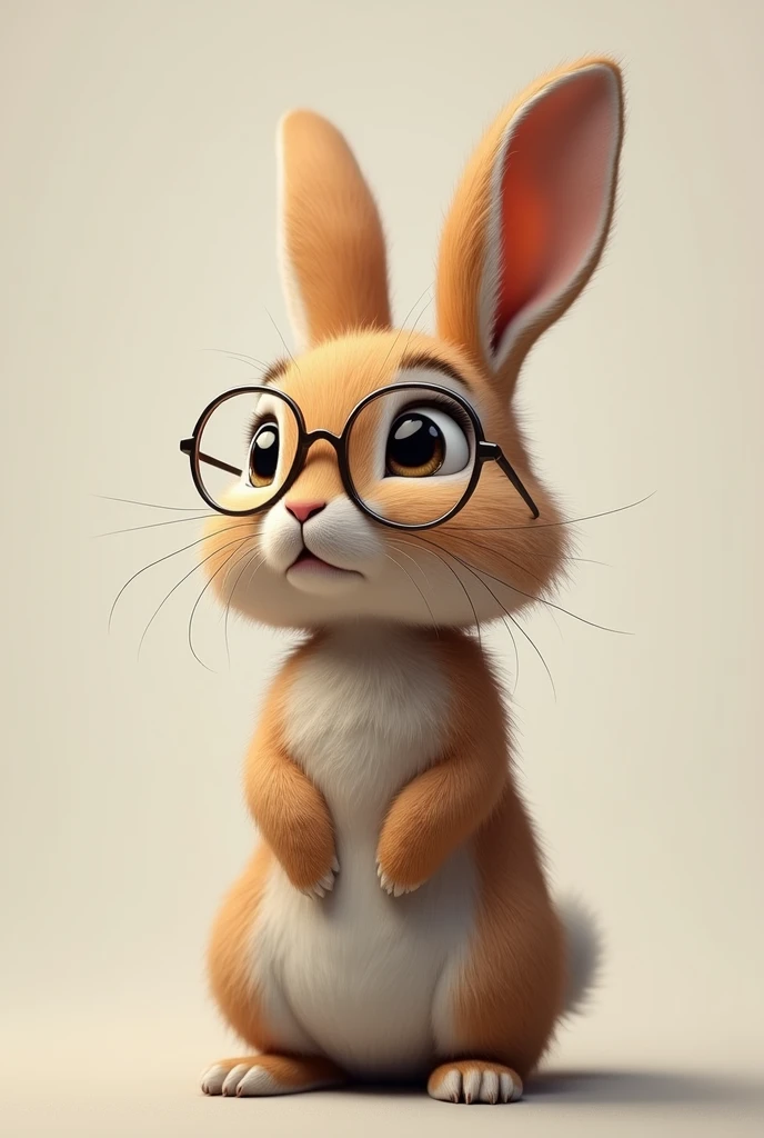 A rabbit with glasses more like a human